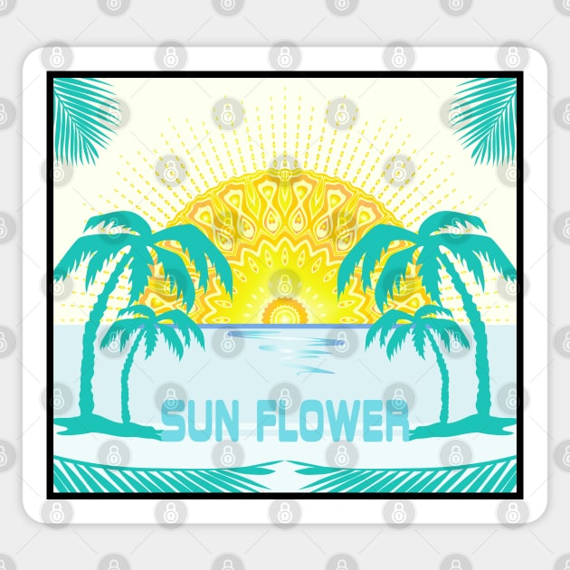 Sun Flower and beach Sticker by mkbl